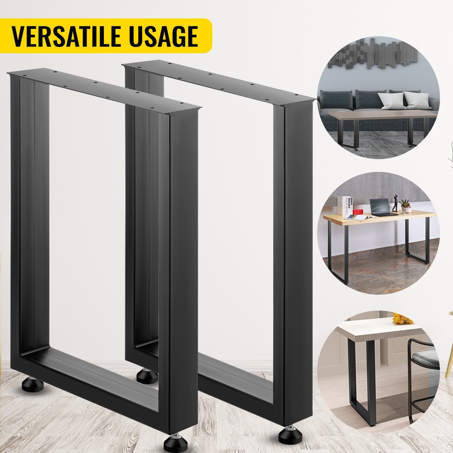 Black Table Legs Frame Metal Dining Table Desk 600X720MM
