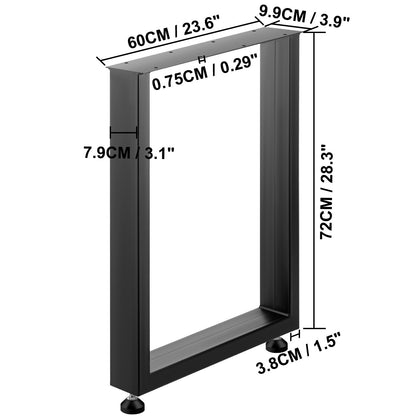 Black Table Legs Frame Metal Dining Table Desk 600X720MM