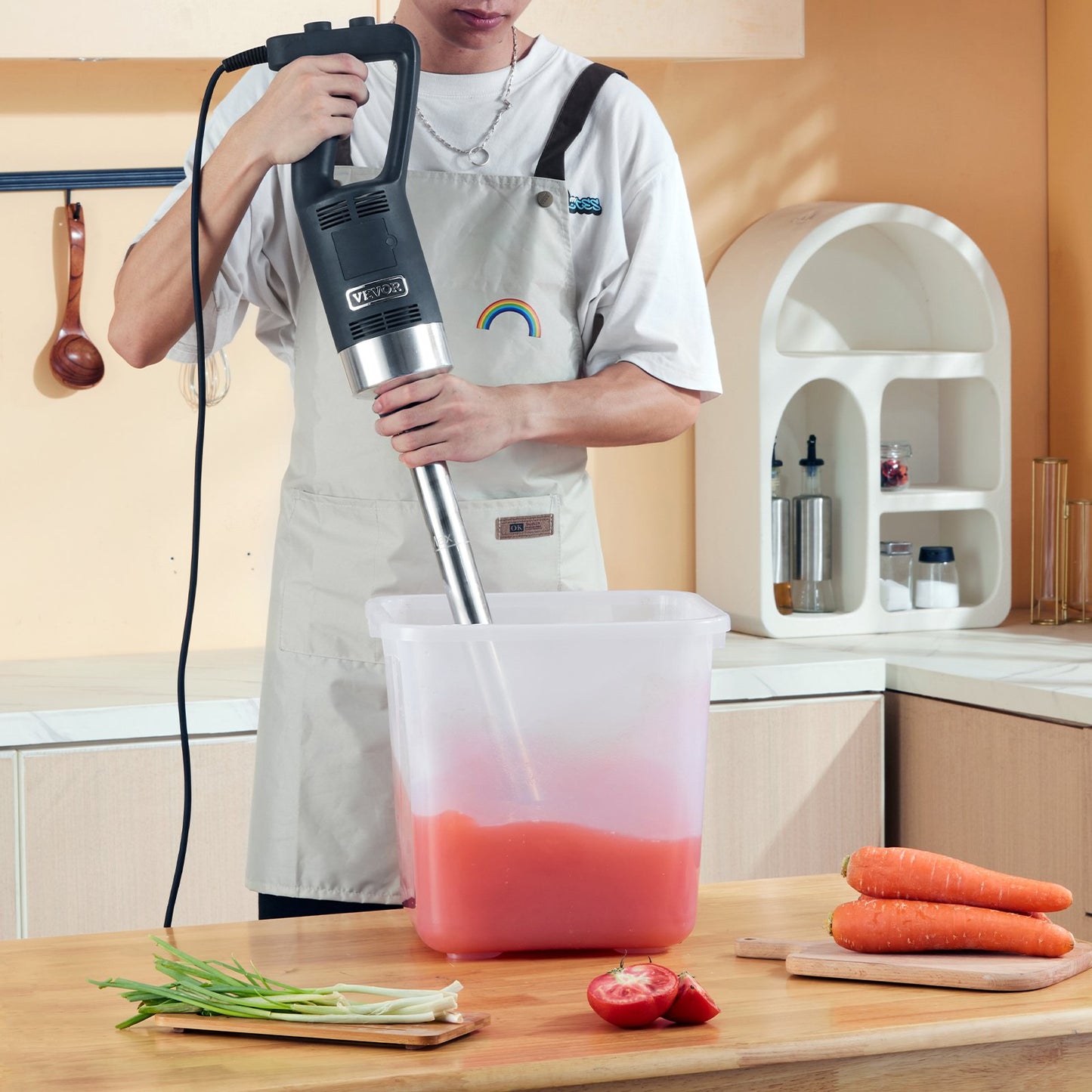 Commercial Immersion Blender Heavy Duty Hand Mixer 750W Variable Speed