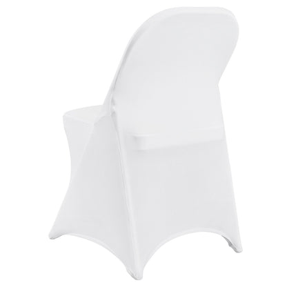 Stretch Spandex Folding Chair Covers, Universal Fitted Chair Cover, Removable Washable Protective Slipcovers, for Wedding, Holiday, Banquet, Party, Celebration, Dining (12PCS White)