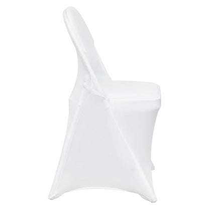 Stretch Spandex Folding Chair Covers, Universal Fitted Chair Cover, Removable Washable Protective Slipcovers, for Wedding, Holiday, Banquet, Party, Celebration, Dining (12PCS White)