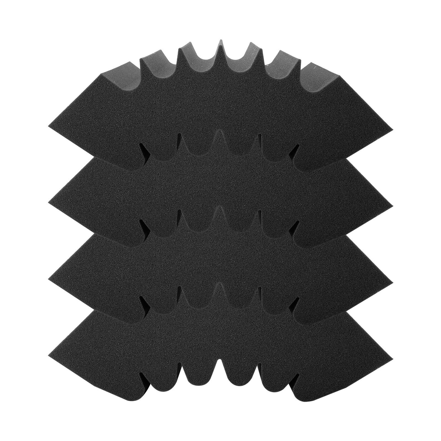 Acoustic Foam Panels 4 Pack 16.5 x 6.3 x 12 in Adhesive for Wall Ceiling