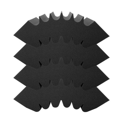 Acoustic Foam Panels 4 Pack 16.5 x 6.3 x 12 in Adhesive for Wall Ceiling