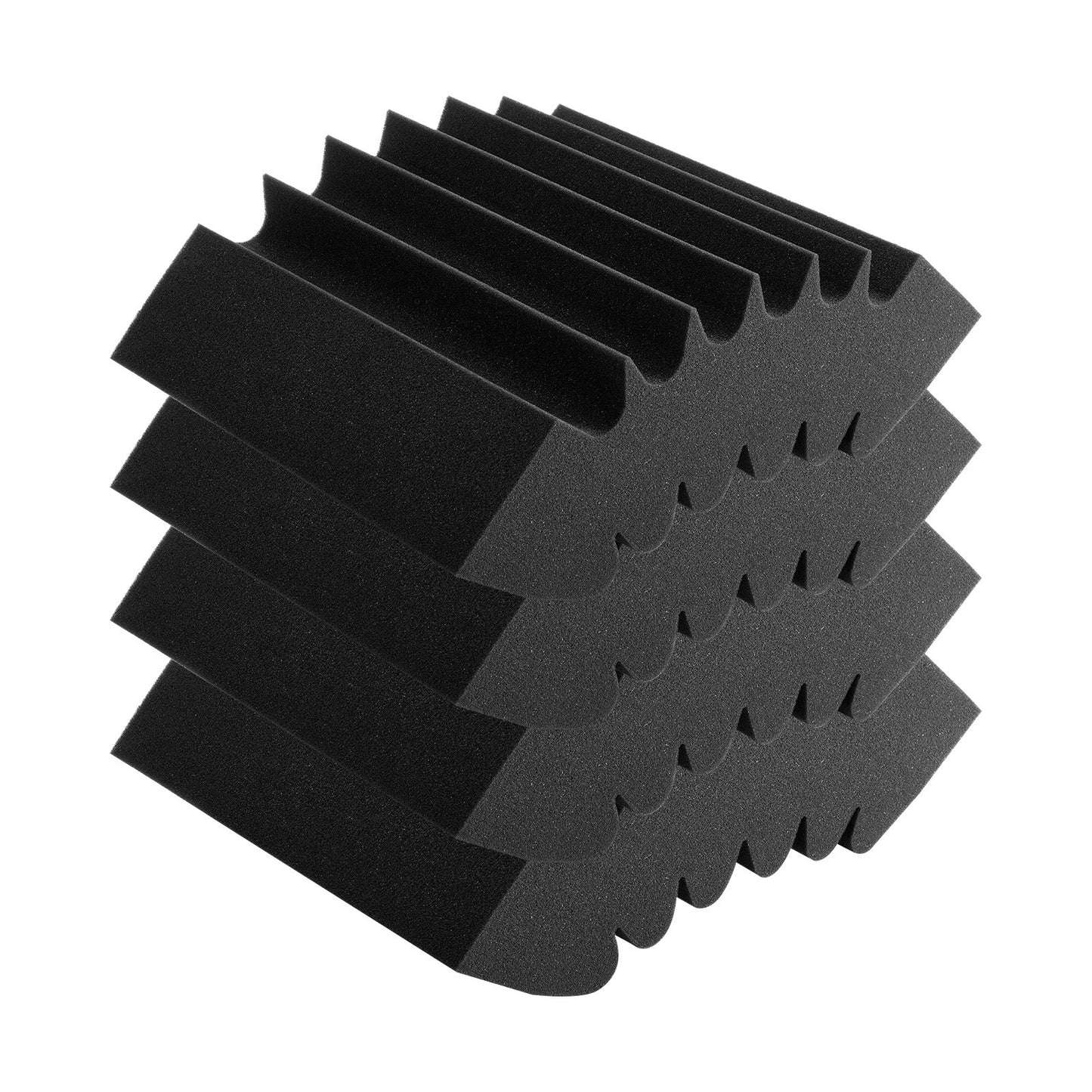Acoustic Foam Panels 4 Pack 16.5 x 6.3 x 12 in Adhesive for Wall Ceiling