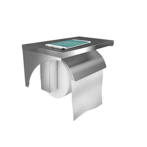Stainless Steel Toilet Roll Holder With Shelf - Factory Direct Shop