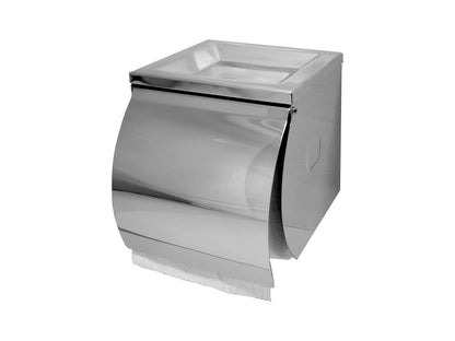 SS Single Toilet Roll Holder with Shelf - Factory Direct Shop