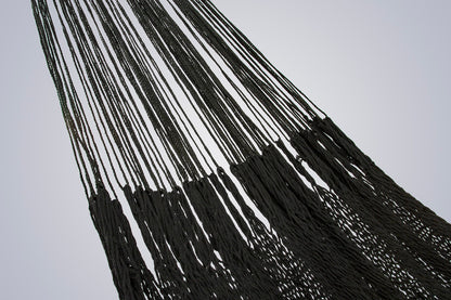 Mayan Legacy King Size Outdoor Cotton Mexican Hammock in Black Colour
