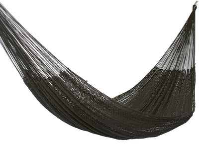 Mayan Legacy King Size Outdoor Cotton Mexican Hammock in Black Colour