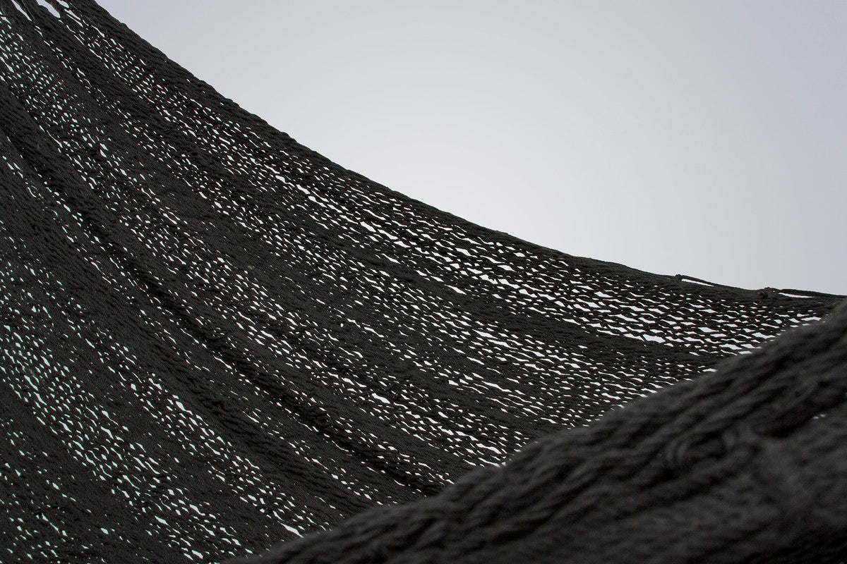 Mayan Legacy King Size Outdoor Cotton Mexican Hammock in Black Colour