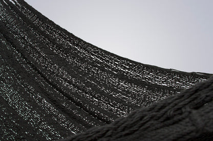 Mayan Legacy King Size Outdoor Cotton Mexican Hammock in Black Colour