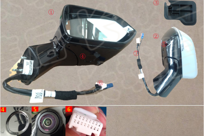 Black 10 +1 Wire RH 2022 and before Great Wall Haval H6 Edition Electric Folding Steering Car Rearview Assembly Exterior Mirrors