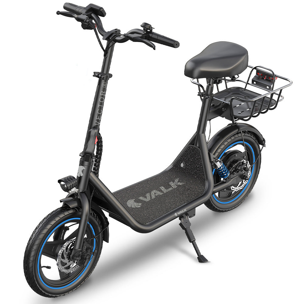 VALK Electric Scooter with Seat 30km Range Disc brakes 14" Tyres