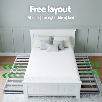 Artiss King Single Bed Frame and Bedside Table