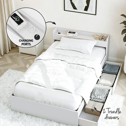 Artiss Single Bed Frame and Bedside Table