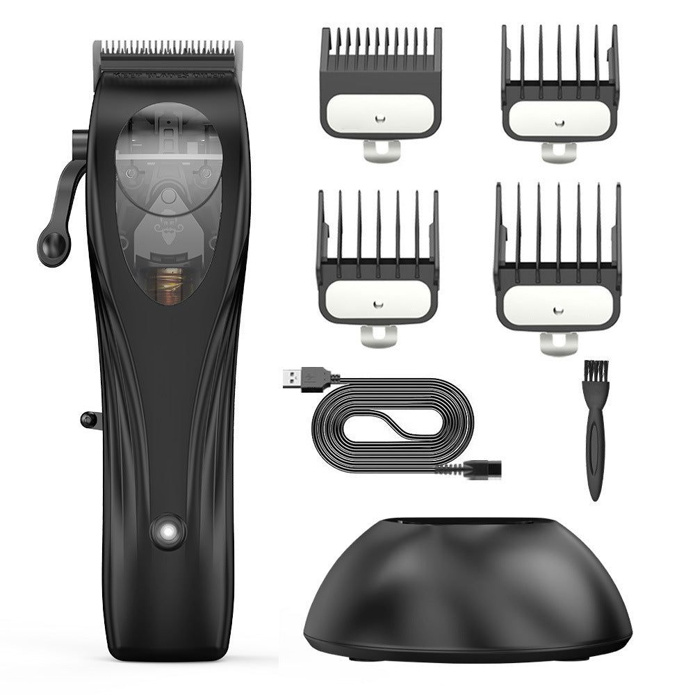 WL-1670 Black Professional Hair Clipper Set with Adjustable Guards - USB Rechargeable Trimmer with Charging Dock

Upgrade your grooming routine with this&nbsp;Professional Hair Clipper Set. Designed for precision and durability, this hair clipper is perfect for home and professional use, providing smooth and efficient trimming with multiple guard attachments.