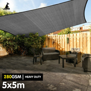 Wallaroo 280gsm Outdoor Square Sun Shade Sail Canopy Grey - 5m x 5m
Experience cool and effective sun protection with the Wallaroo 280gsm Outdoor Square Sun Shade Sail Canopy Grey - 5m x 5m. Made with a durable and breathable 280 GSM fabric, this sail creates a shady oasis in your backyard while reducing temperatures for comfortable outdoor activities. Its heavy-duty construction guarantees long-lasting use and reliable sun protection.