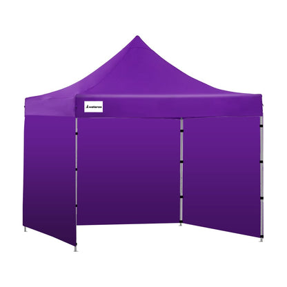 Gazebo Marquee 3x3 PopUp Outdoor-Purple

Shield your outdoor events from unpredictable weather with the Wallaroo Gazebo Marquee. This 3x3 pop-up structure serves as a reliable shelter for barbecues, parties, and more. It also makes a stylish and spacious shade for guests at home or in the office