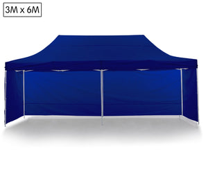 Gazebo Marquee 3x6 m PopUp Blue

This high-quality pop-up marquee is an ideal choice for your next outdoor event, providing shelter from rain or hot weather. It is perfect for protecting your outdoor bbq event or party from potential rain, or as a spacious shade for your guests. Keep one on hand for any future home or office gatherings.