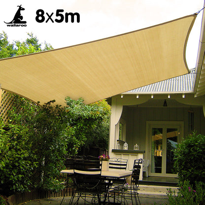 Wallaroo Rectangular Shade Sail: 8m x 5m - Sand

Maximise your comfort and safety during hot summer days with Wallaroo Rectangular Shade Sail: 8m x 5m - Sand. Featuring a breathable fabric construction, these shade sails provide significant temperature reduction, creating a shady oasis in your backyard. Enjoy the utmost convenience with easy installation and simple cleaning using just a hose. Perfect for covering a variety of outdoor areas including patios, courtyards, playgrounds, and parking lots. Enhance