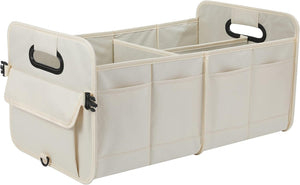 Organizer with Handles, 24x17.6x12.2 in, Collapsible

The White Large Car Storage Organizer is perfect for keeping your car organized and clutter-free. With durable handles and a collapsible design, this organizer can hold a variety of items, measuring 24x17.6x12.2 inches. Keep your car clean and functional with this versatile organizer.