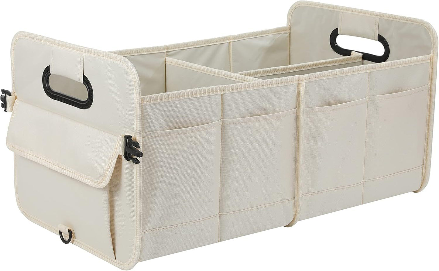 Organizer with Handles, 24x17.6x12.2 in, Collapsible

The White Large Car Storage Organizer is perfect for keeping your car organized and clutter-free. With durable handles and a collapsible design, this organizer can hold a variety of items, measuring 24x17.6x12.2 inches. Keep your car clean and functional with this versatile organizer.