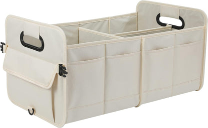 Organizer with Handles, 24x17.6x12.2 in, Collapsible

The White Large Car Storage Organizer is perfect for keeping your car organized and clutter-free. With durable handles and a collapsible design, this organizer can hold a variety of items, measuring 24x17.6x12.2 inches. Keep your car clean and functional with this versatile organizer.