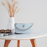 Womens Blue Leather Mini Bag by V Italia- One Size