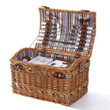 Picnic Basket Wicker 4 Person Baskets Set Outdoor Blanket Deluxe Gift Storage