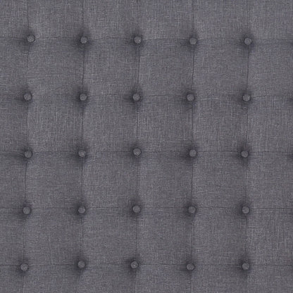 Bed Head King Charcoal Headboard Upholstery Fabric Tufted Buttons