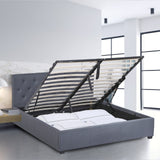 Milano Capri Luxury Gas Lift Bed With Headboard (Model 3) - Grey  No.28 - King