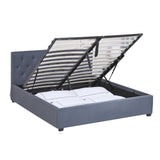 Milano Capri Luxury Gas Lift Bed With Headboard (Model 3) - Grey No.28 - Single