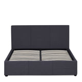 Milano Luxury Gas Lift Bed with Headboard (Model 1) - Charcoal No.35 - Queen