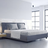 Milano Capri Luxury Gas Lift Bed With Headboard (Model 3) - Charcoal No.35 - Single