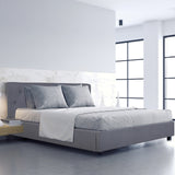 Milano Capri Luxury Gas Lift Bed With Headboard (Model 3) - Grey No.28 - King Single