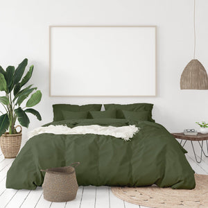 Royal Comfort - Balmain 1000TC Bamboo cotton Quilt Cover Sets (Queen) - Olive