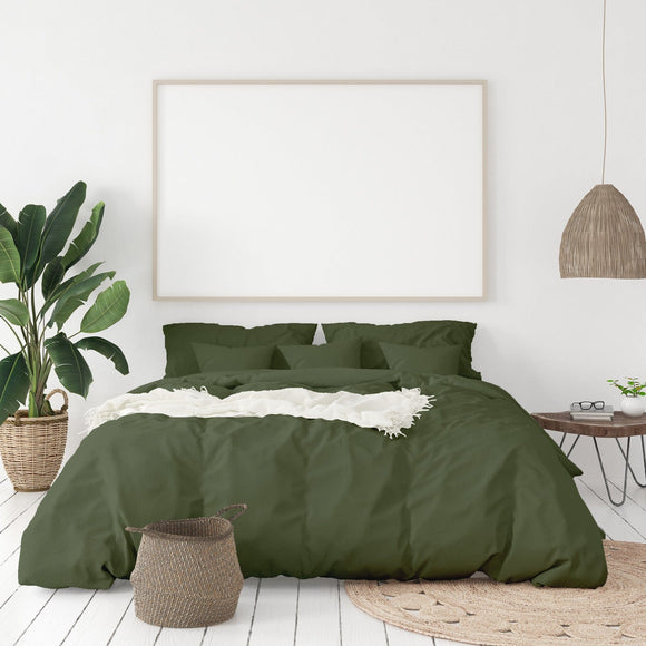Royal Comfort - Balmain 1000TC Bamboo cotton Quilt Cover Sets (King) - Olive