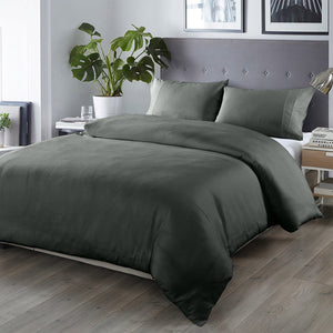 Royal Comfort Blended Bamboo Quilt Cover Sets - Charcoal - King