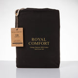 Royal Comfort Vintage Washed 100 % Cotton Quilt Cover Set Single - Charcoal