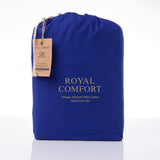 Royal Comfort Vintage Washed 100 % Cotton Quilt Cover Set Single - Royal Blue