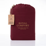Royal Comfort Vintage Washed 100 % Cotton Quilt Cover Set Single - Mulled Wine