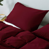 Royal Comfort Vintage Washed 100 % Cotton Quilt Cover Set Double - Mulled Wine