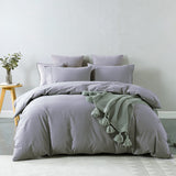 Royal Comfort Vintage Washed 100 % Cotton Quilt Cover Set Queen - Grey