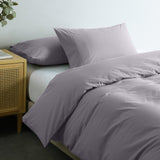 Royal Comfort Vintage Washed 100 % Cotton Quilt Cover Set Queen - Grey