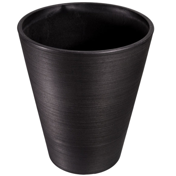 Plant Pots Decorative Textured Round Black Planter 47cm