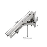 2Pcs 10" Folding Table Bracket Stainless Steel Triangle 150KG Wall Shelf Bench