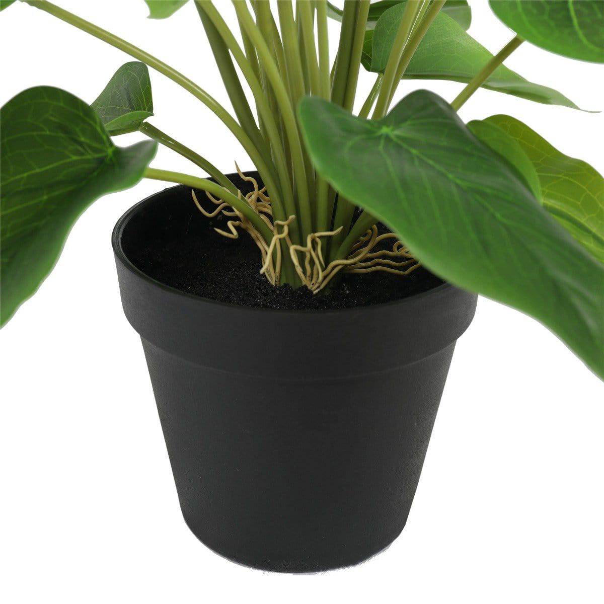 Artificial Plant Flowering White & Orange Peace Lily / Calla Lily Plant 50cm