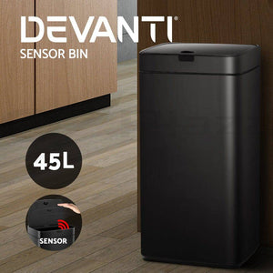 Motion Sensor  Rubbish Bin - 45L Black