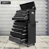 Giantz 14 Drawers Toolbox Trolley Black