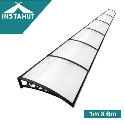 Window Door Awning Door Canopy Patio UV Sun Shield WHITE 1m x 6m DIY