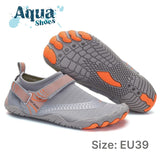 Men Women Water Shoes Barefoot Quick Dry Aqua Shoes - Grey Size EU39 = US6
